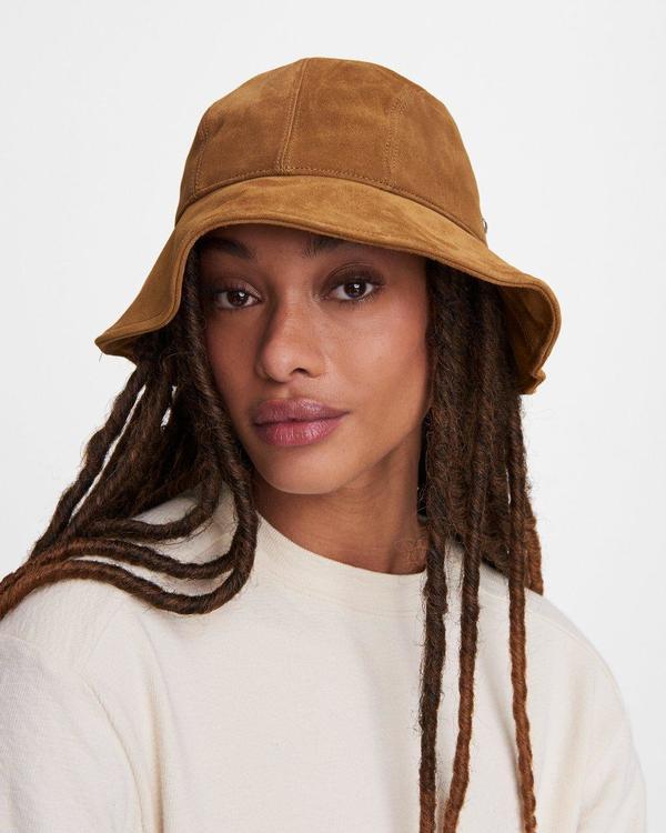 Rag & Bone Brown Bucket Hat with Wide Brim Rag & Bone Faux Fur Bucket Hat - Brown Hats, Accessories  main image 3