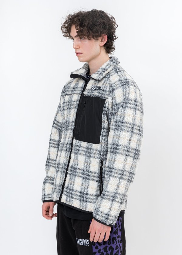 PLEASURES Wraith Poodle Fleece Jacket - Grey PLEASURES Wraith Poodle Fleece Jacket - Grey