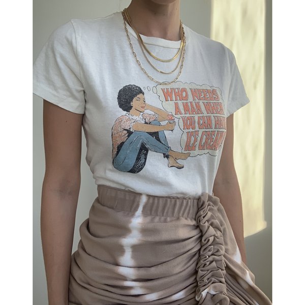 Re/done Who Needs A Man Classic Tee - Vintage White Re/done Who Needs A Man Classic Tee - Vintage White