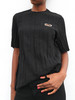 Collina Strada Crinkle Tee with Grommet Detail - Black - Thumbnail 1