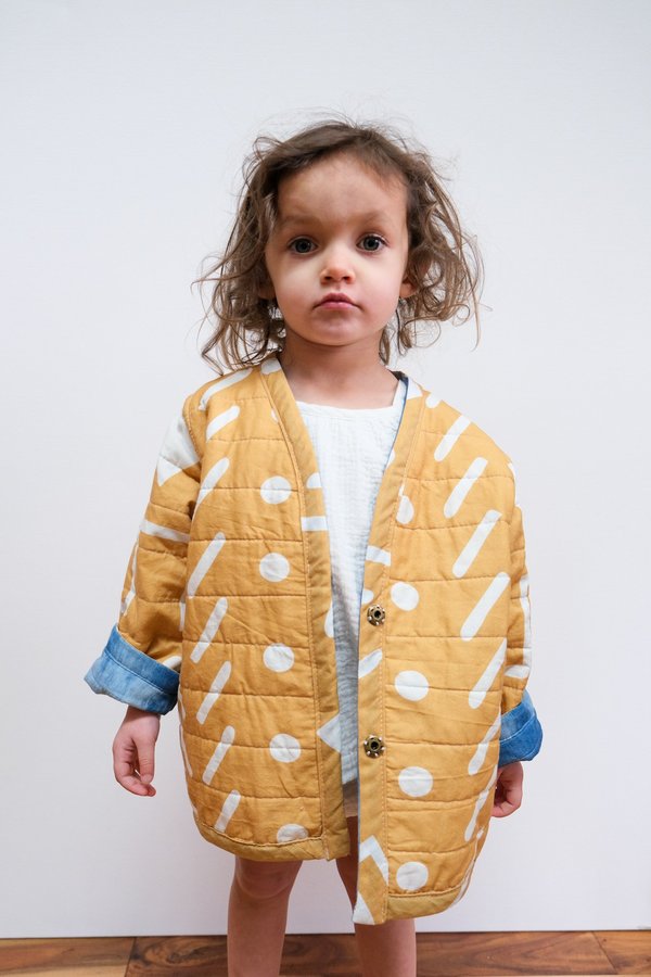 Kids Candid Art Earth & Water Reversible Quilted Coat - Blue/Orange Kids Candid Art Earth & Water Reversible Quilted Coat - Blue/Orange