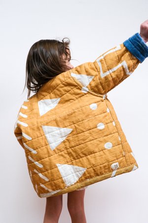 Kids Candid Art Earth & Water Reversible Quilted Coat - Blue/Orange Kids Candid Art Earth & Water Reversible Quilted Coat - Blue/Orange