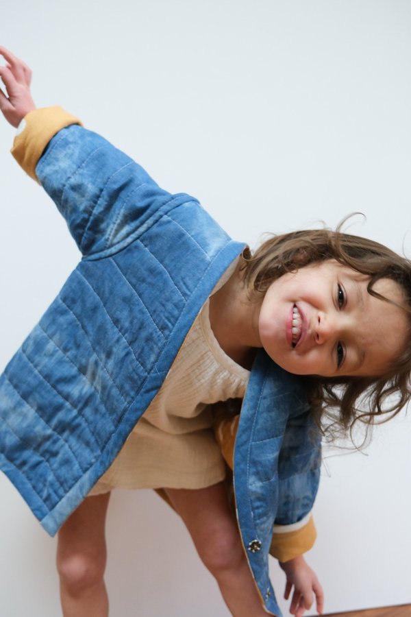 Kids Candid Art Earth & Water Reversible Quilted Coat - Blue/Orange Kids Candid Art Earth & Water Reversible Quilted Coat - Blue/Orange