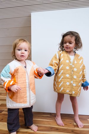 Kids Candid Art Earth & Water Reversible Quilted Coat - Blue/Orange Kids Candid Art Earth & Water Reversible Quilted Coat - Blue/Orange
