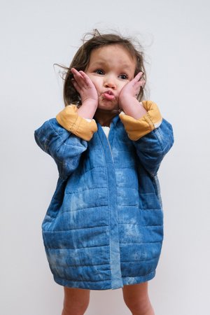 Kids Candid Art Earth & Water Reversible Quilted Coat - Blue/Orange Kids Candid Art Earth & Water Reversible Quilted Coat - Blue/Orange