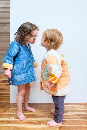 Kids Candid Art Earth & Water Reversible Quilted Coat - Blue/Orange Kids Candid Art Earth & Water Reversible Quilted Coat - Blue/Orange