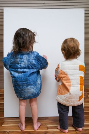 Kids Candid Art Earth & Water Reversible Quilted Coat - Blue/Orange Kids Candid Art Earth & Water Reversible Quilted Coat - Blue/Orange