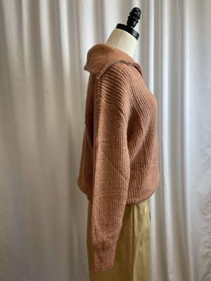 La Maille French Pink Quarter Zip Sweater (S/M) La Maille French Pink Quarter Zip Sweater (S/M)