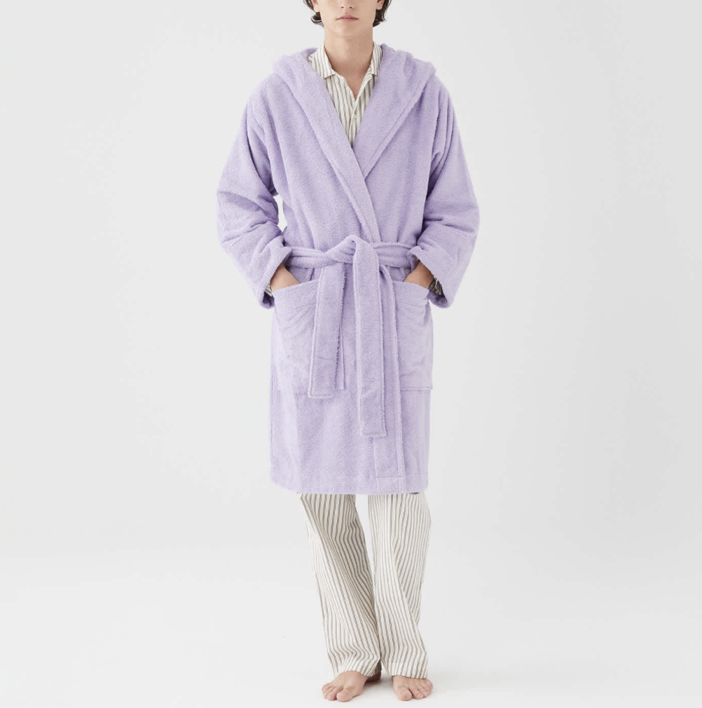TEKLA Hooded Terry Bathrobe Lavender Garmentory