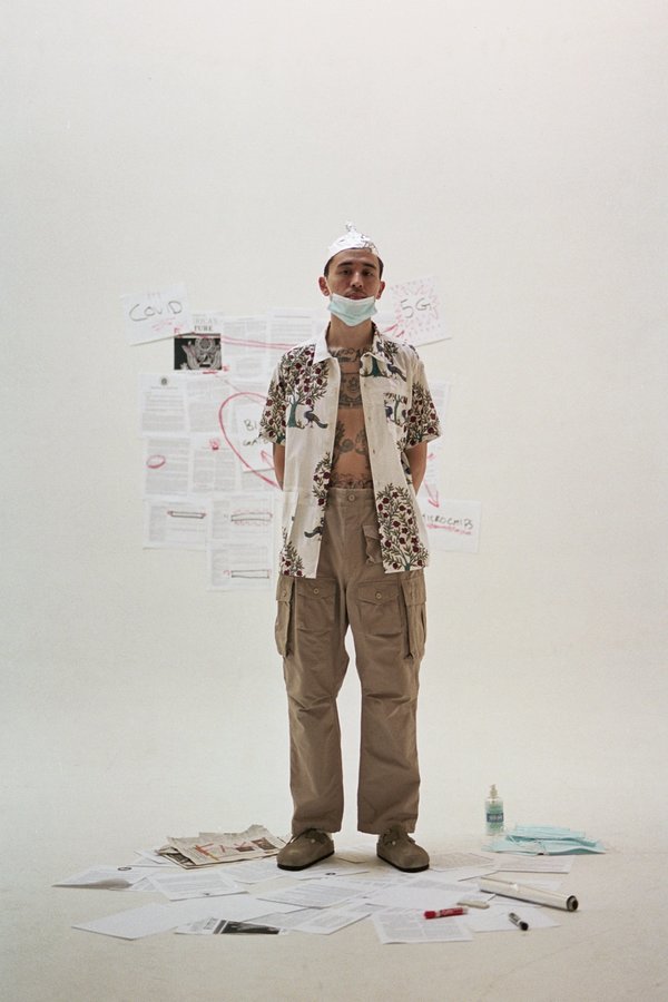 Engineered Garments Cotton Lawn Camp Shirt - Natural Peacock Print Engineered Garments Cotton Lawn Camp Shirt - Natural Peacock Print