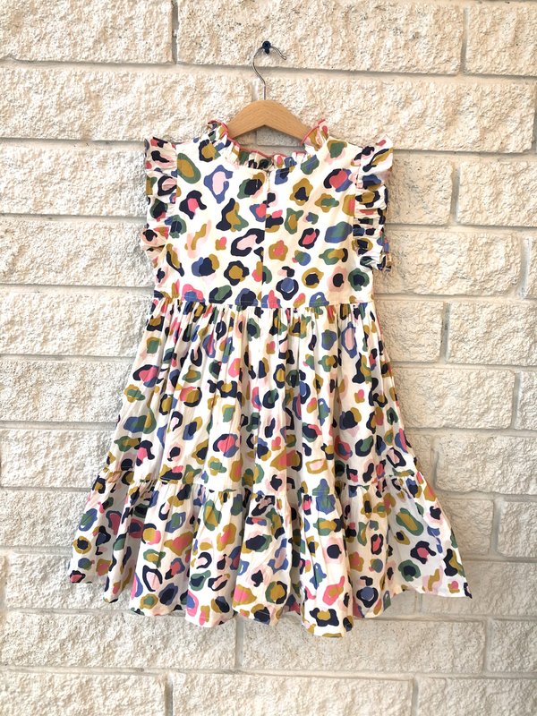 Kids Pink Chicken Jennifer Dress - Multi Leopard Kids Pink Chicken Jennifer Dress - Multi Leopard