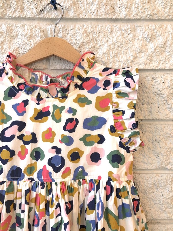 Kids Pink Chicken Jennifer Dress - Multi Leopard Kids Pink Chicken Jennifer Dress - Multi Leopard
