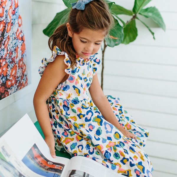 Kids Pink Chicken Jennifer Dress - Multi Leopard Kids Pink Chicken Jennifer Dress - Multi Leopard