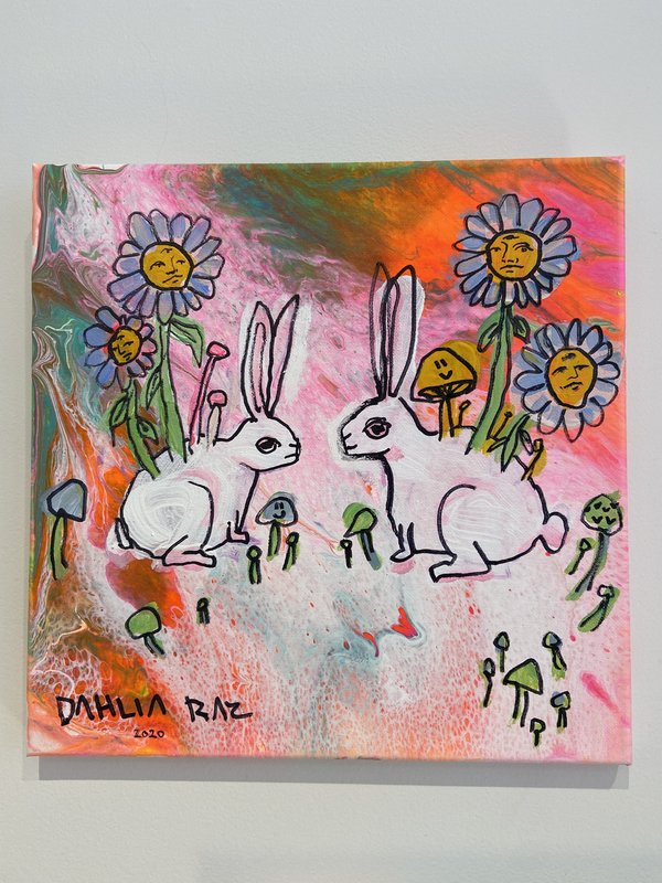 Two bunnies with sunflowers Two bunnies with sunflowers