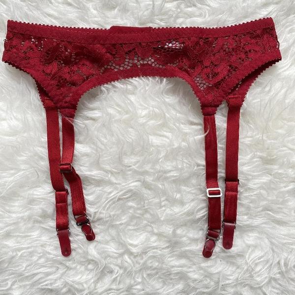 Hopeless Edna Lace Garter Belt - Red | Garmentory