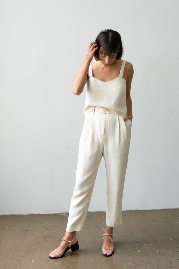 Waltz Belted Trouser - Ecru Waltz Belted Trouser - Ecru