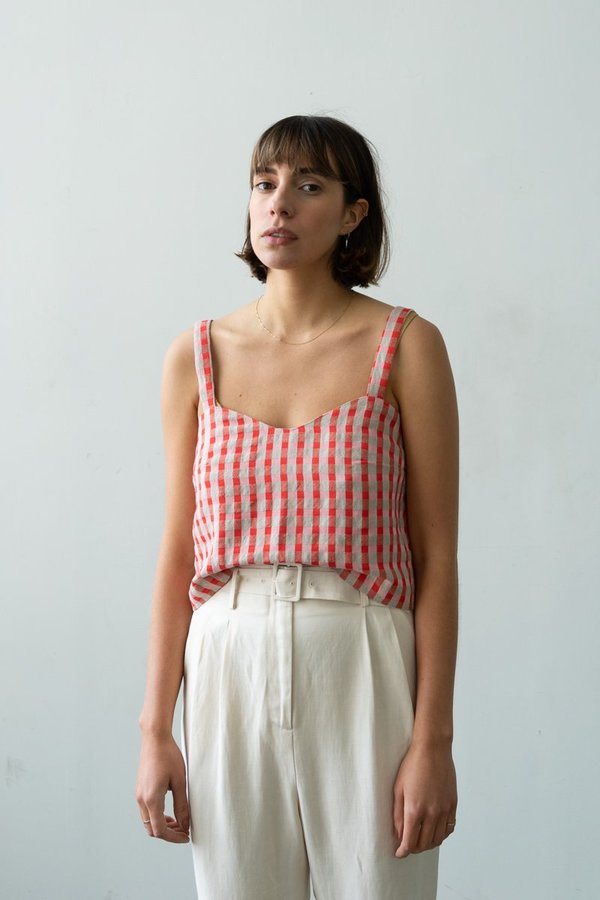 Waltz Wave Camisole - Poppy Check Waltz Wave Camisole - Poppy Check