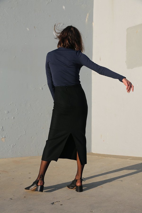 Waltz Wool Jersey Straight Skirt - Black Waltz Wool Jersey Straight Skirt - Black