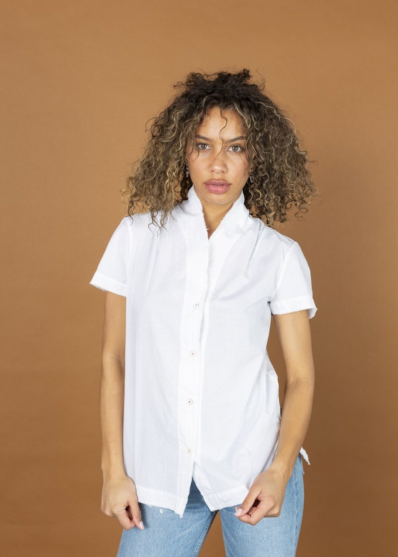 HANNOH WESSEL 半袖シャツ ホワイト サイズ38 H+ Hannoh Wessel Cinzia Short Sleeve Shirt - white | Garmentory