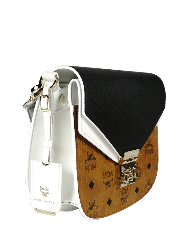 MCM PTRC VI LTHR BLOCK SHOULDER SML CB 001 bag - COGNAC/BLACK MCM PTRC VI LTHR BLOCK SHOULDER SML CB 001 bag - COGNAC/BLACK