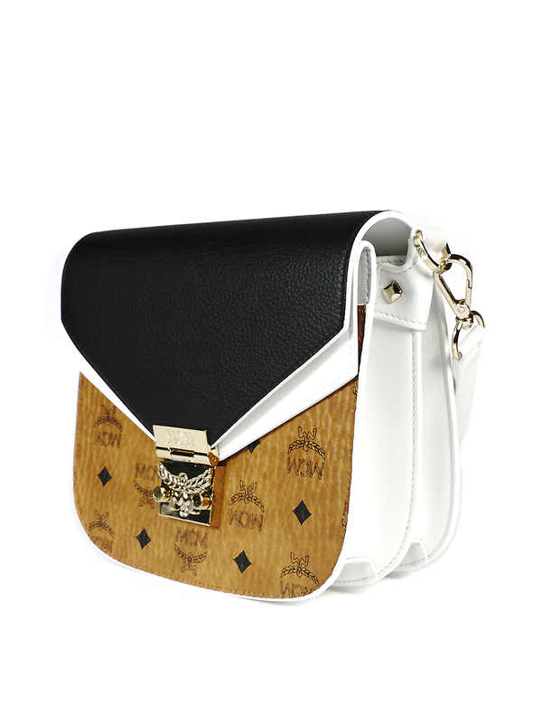 MCM PTRC VI LTHR BLOCK SHOULDER SML CB 001 bag - COGNAC/BLACK MCM PTRC VI LTHR BLOCK SHOULDER SML CB 001 bag - COGNAC/BLACK