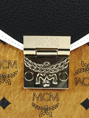 MCM PTRC VI LTHR BLOCK SHOULDER SML CB 001 bag - COGNAC/BLACK MCM PTRC VI LTHR BLOCK SHOULDER SML CB 001 bag - COGNAC/BLACK