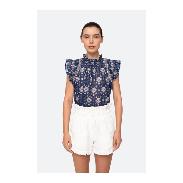 Sea NY Brigitte Border Tank - Navy Sea NY Brigitte Border Tank - Navy