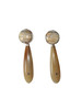 KVK Jewelry Fossilized Woolly Mammoth & Diamond Horn Earrings - Beige/Black - Thumbnail 4