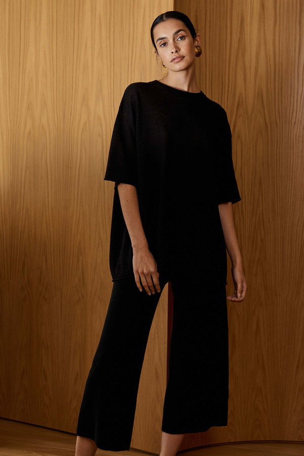 St. Agni Linen Knit Lounge Pants - Black St. Agni Linen Knit Lounge Pants - Black