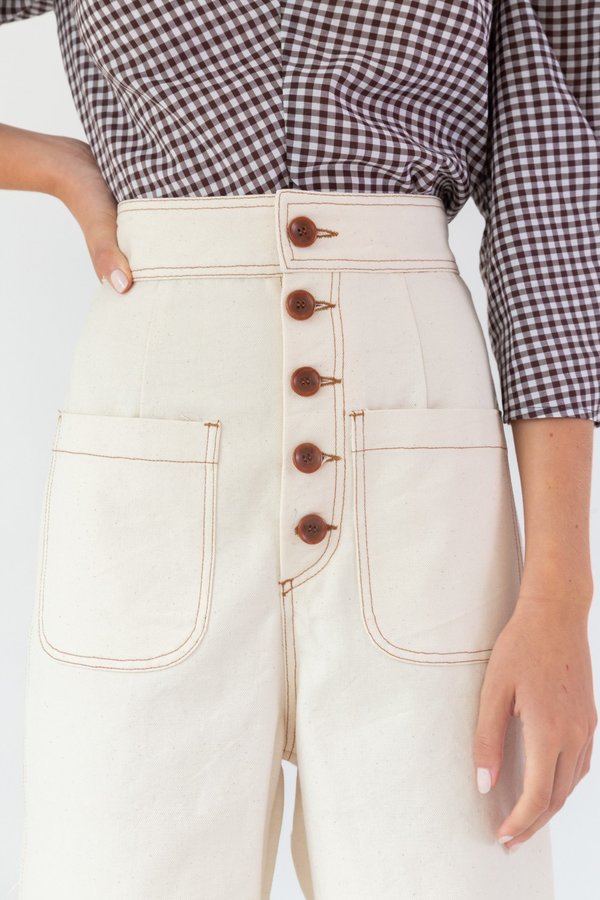 Caron Callahan Emily Pant - Cream Canvas Caron Callahan Emily Pant - Cream Canvas