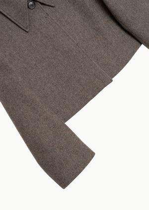 Amomento Wide Crop Coat - Brown Herringbone Amomento Wide Crop Coat - Brown Herringbone