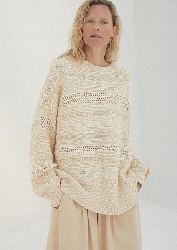 Patched Sweater, Natural Patched Sweater, Natural