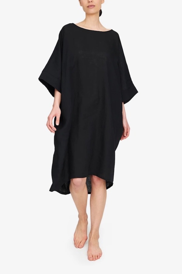 The Sleep Shirt Pocket Kaftan in Black The Sleep Shirt Pocket Kaftan in Black