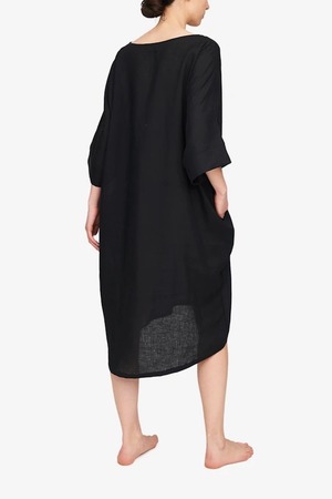 The Sleep Shirt Pocket Kaftan in Black The Sleep Shirt Pocket Kaftan in Black