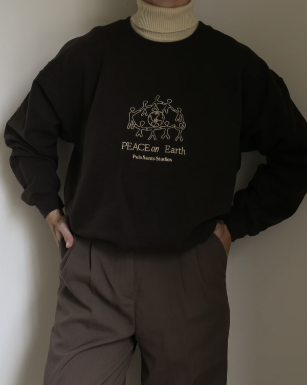 Palo Santo Studios Peace on Earth Classic Crew in Espresso. Palo Santo Studios Peace on Earth Classic Crew in Espresso.