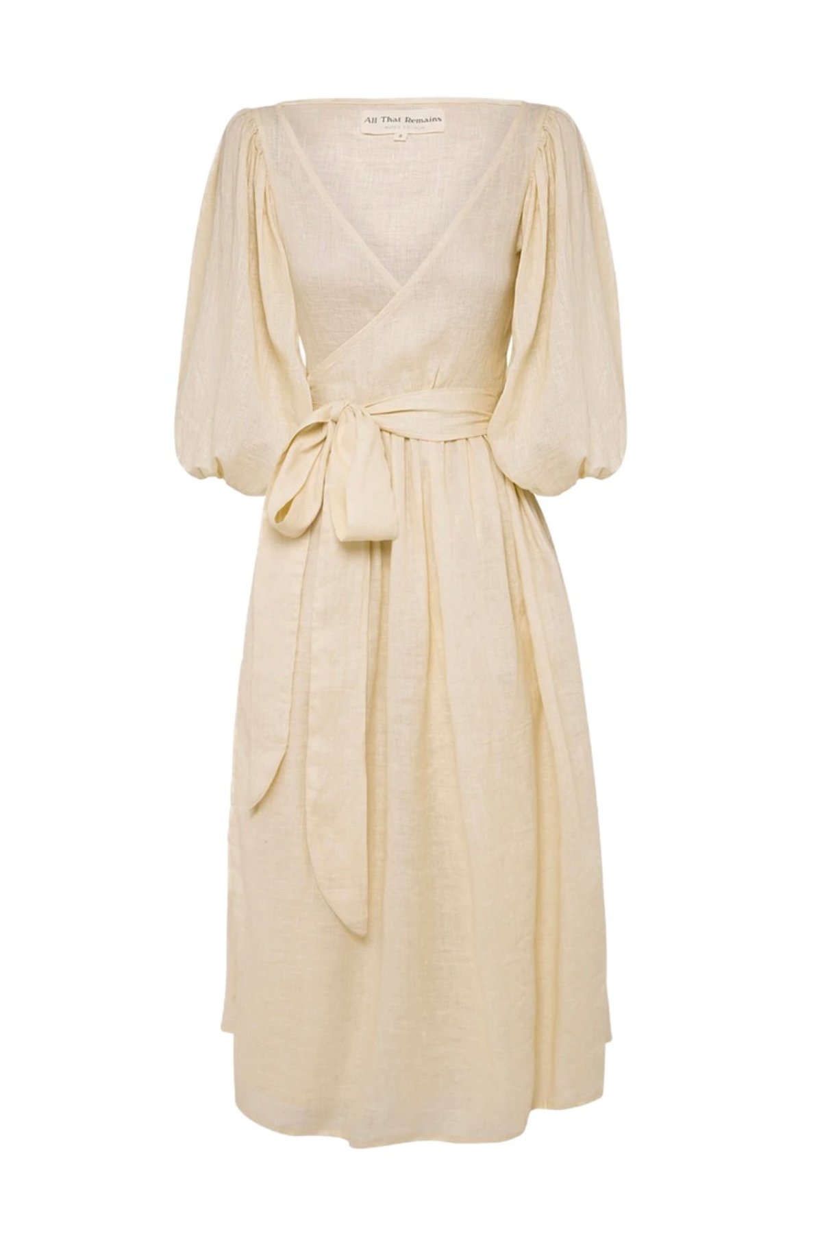 chinese dress ladies Amalia Linen Mini Wrap Dress Beige main image 0