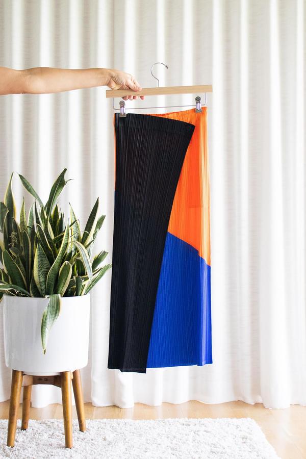 Issey Miyake Pleats Please Collage Skirt - Orange | Garmentory