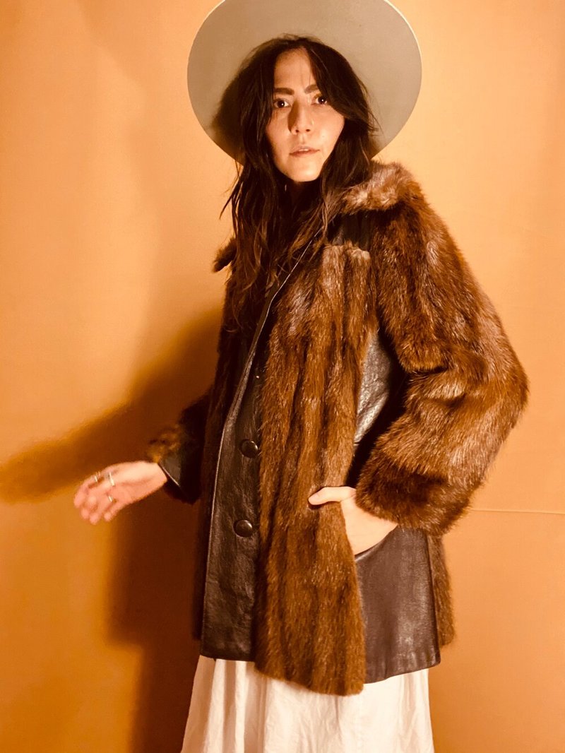 VINTAGE OL' MINING TOWN WESTERN FUR COAT - BROWN | Garmentory
