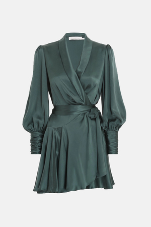 zimmermann espionage silk wrap mini dress Silk Wrap Mini Dress