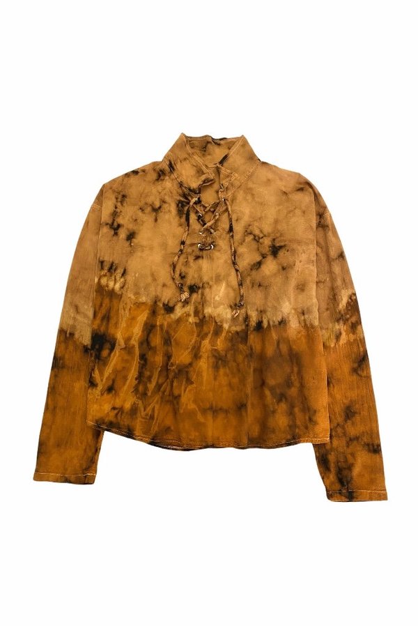 US Rags OVERDYED LACE UP PILGRIM SHIRT - Orange US Rags OVERDYED LACE UP PILGRIM SHIRT - Orange