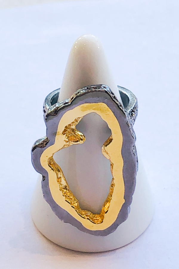 Pade Vavra Small Geode Ring - 22k gold/black platinum Pade Vavra Small Geode Ring - 22k gold/black platinum