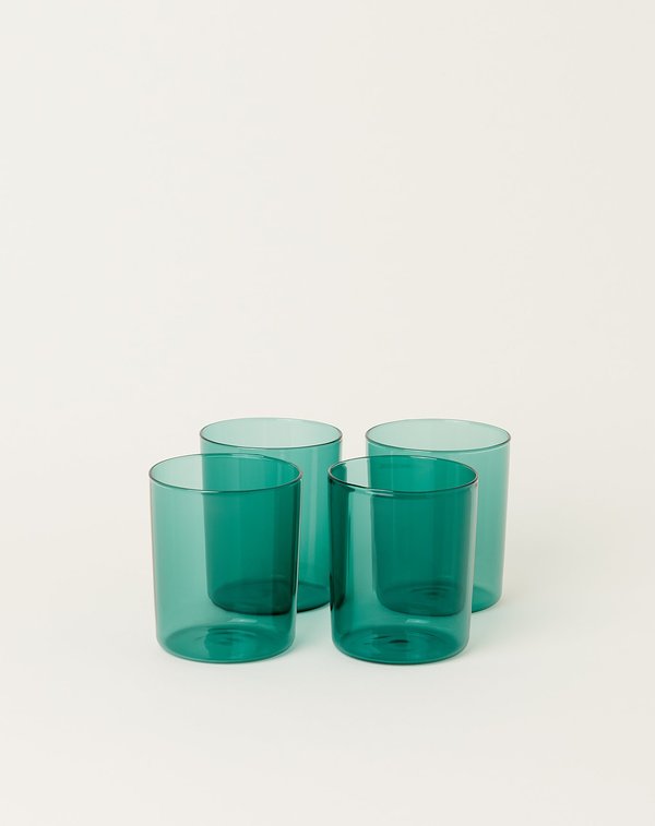 Maison Balzac Set of 4 Goblets Glasses - Teal Maison Balzac Set of 4 Goblets Glasses - Teal