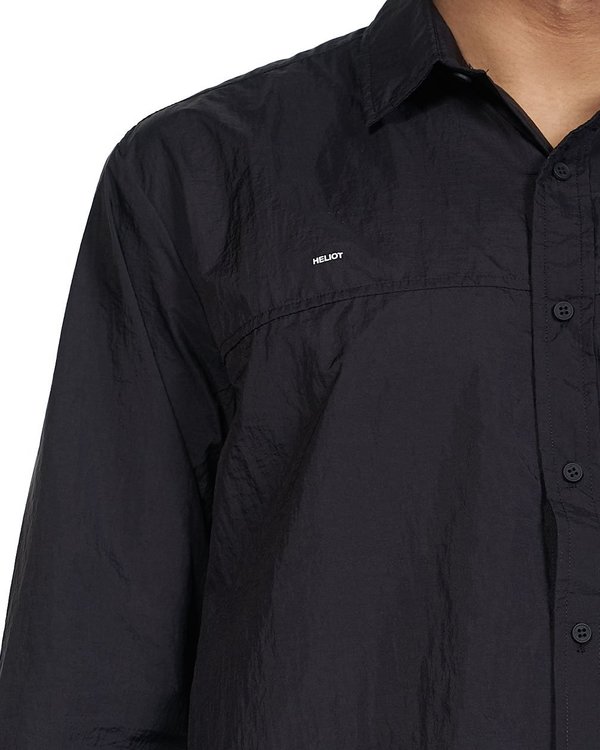 Heliot Emil Asymmetric Hem Technical Shirt - black Heliot Emil Asymmetric Hem Technical Shirt - black