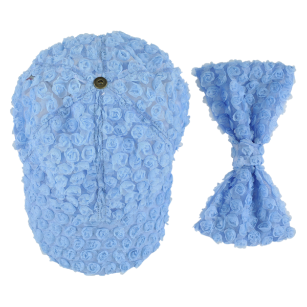 Kids caroline bosmans bow rose cap - blue Kids caroline bosmans bow rose cap - blue