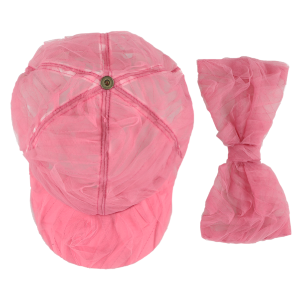 Kids caroline bosmans tulle pink bow cap Kids caroline bosmans tulle pink bow cap