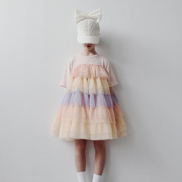 Kids caroline bosmans layered tulle dress - peach Kids caroline bosmans layered tulle dress - peach