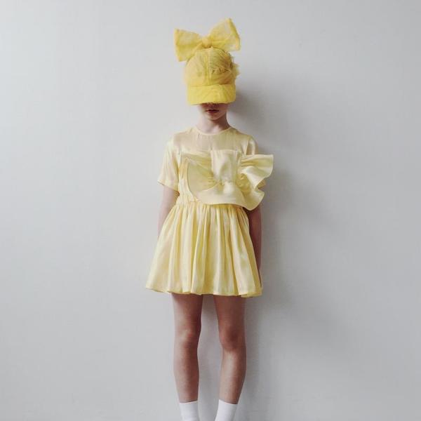 Kids caroline bosmans pocket dress - glimmer yellow Kids caroline bosmans pocket dress - glimmer yellow