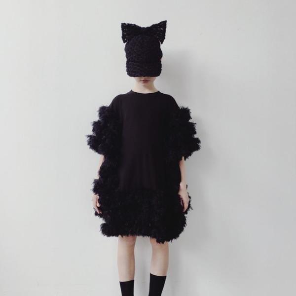 Kids caroline bosmans ruffled dress - black Kids caroline bosmans ruffled dress - black