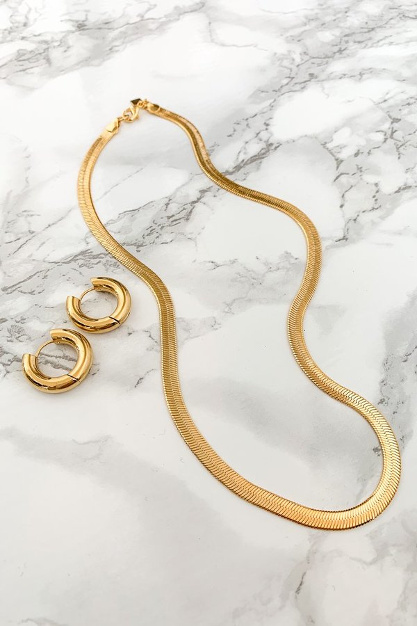 T MARKET MONDAY MUST Viper XL Necklace + Sia Hoops - Gold T MARKET MONDAY MUST Viper XL Necklace + Sia Hoops - Gold