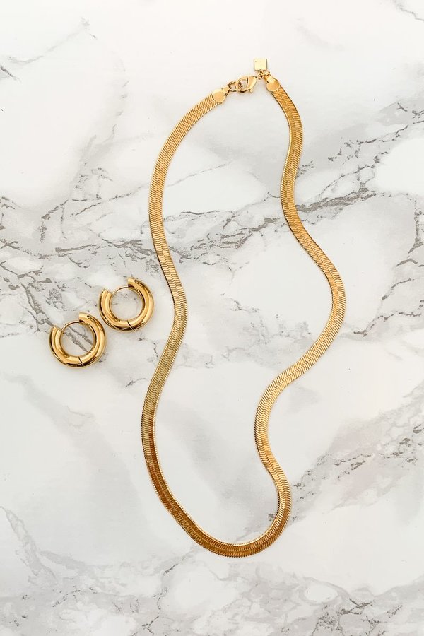 T MARKET MONDAY MUST Viper XL Necklace + Sia Hoops - Gold T MARKET MONDAY MUST Viper XL Necklace + Sia Hoops - Gold
